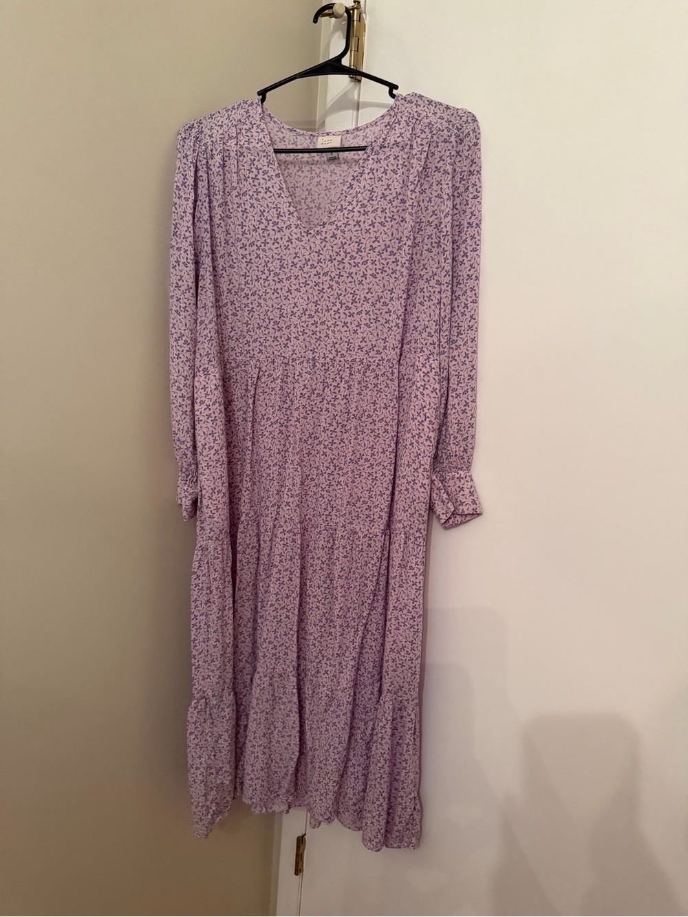 a new day Lavender Floral Long Sleeve Midi Dress